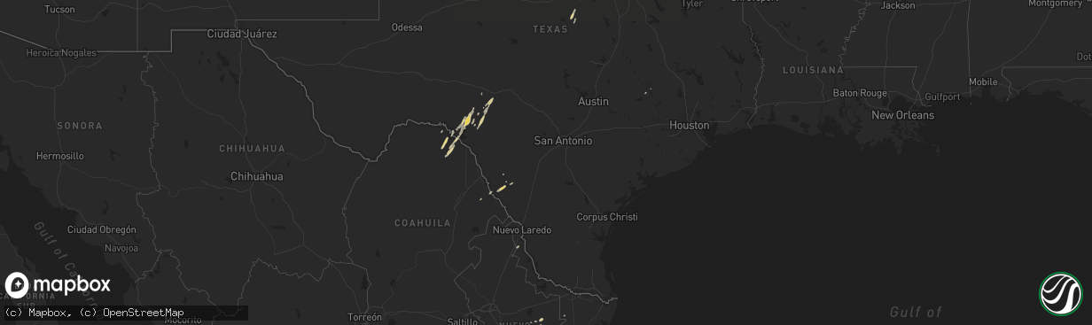 Hail map on March 10, 2012