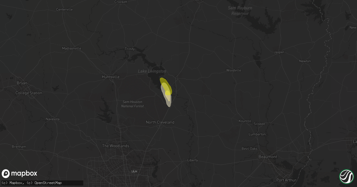 Hail map in Goodrich, TX on March 10, 2016