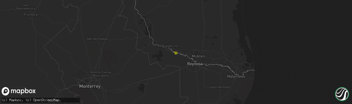 Hail map in Grulla, TX on March 10, 2016