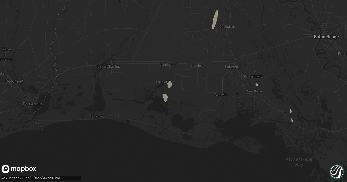 Hail map in Gueydan, LA on March 10, 2016