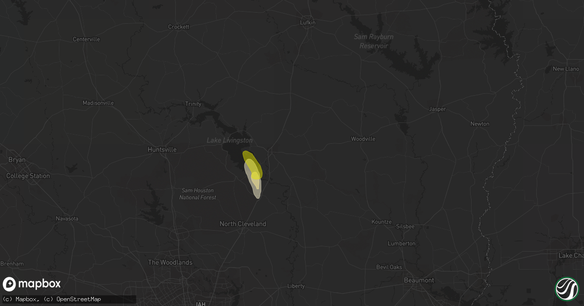 Hail map in Livingston, TX on March 10, 2016