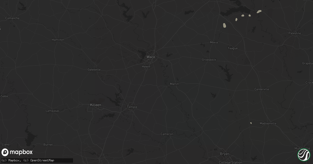 Hail map in Athens, TX on March 10, 2017