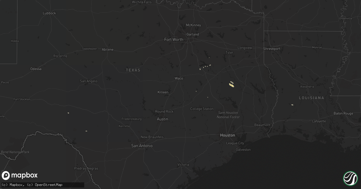 Hail map in Louisiana on March 10, 2017