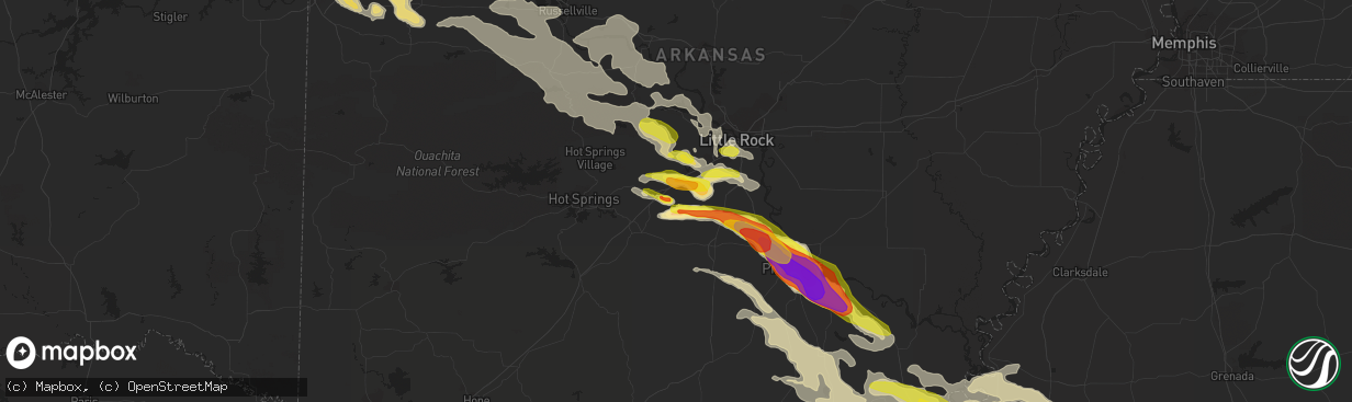 Hail map in Benton, AR on March 10, 2018