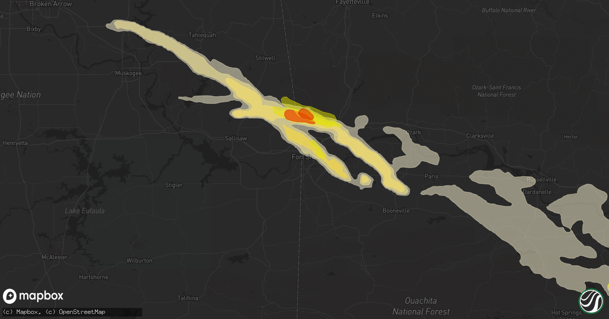 Hail map in Fort Smith, AR on March 10, 2018