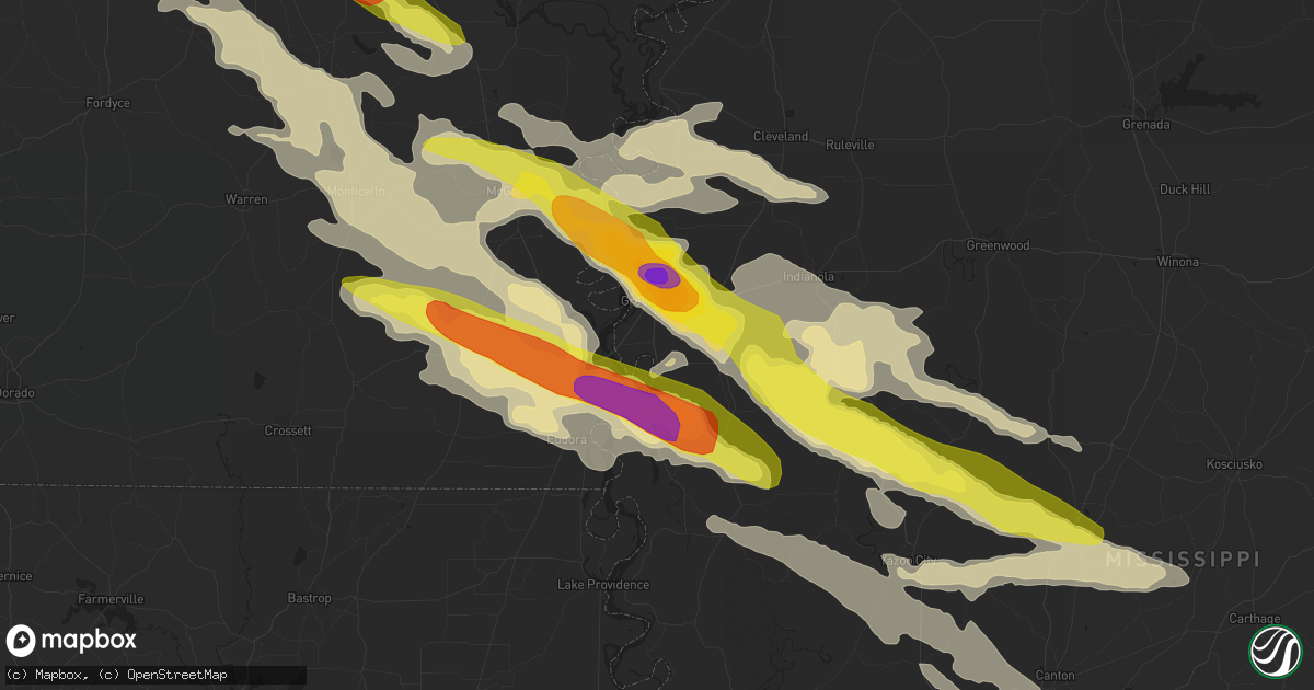 Hail map in Greenville, MS on March 10, 2018