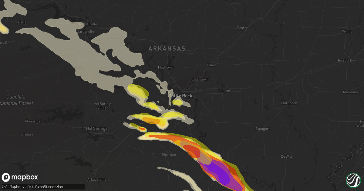 Hail map in Little Rock, AR on March 10, 2018