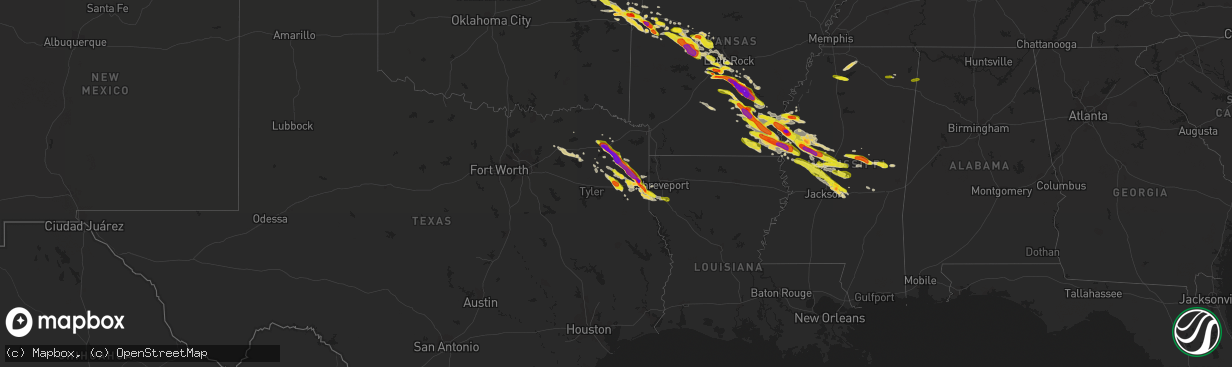 Hail map on March 10, 2018