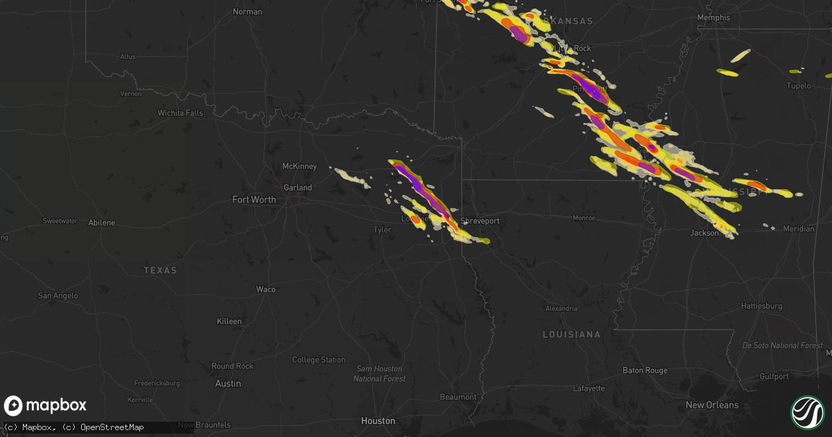 Hail map on March 10, 2018