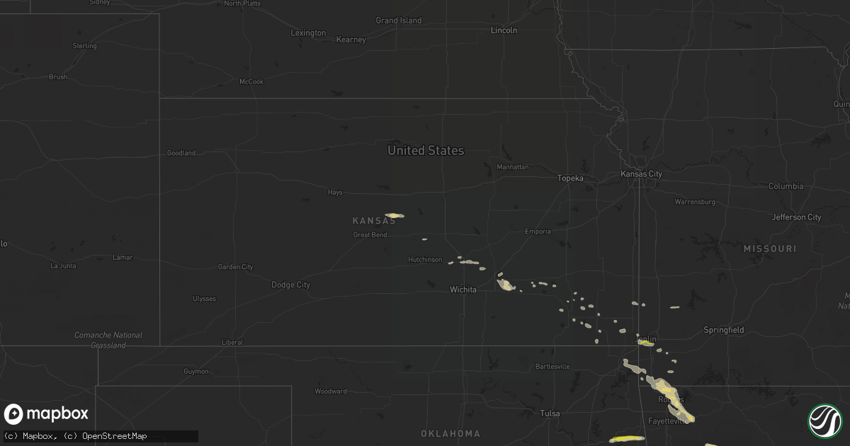 Hail map in Kansas on March 10, 2020