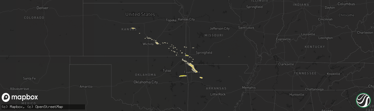 Hail map on March 10, 2020