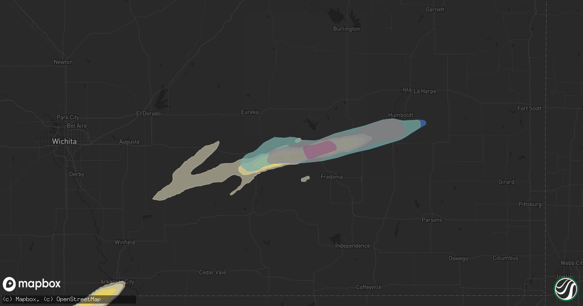 Hail map in Fall River, KS on March 10, 2021
