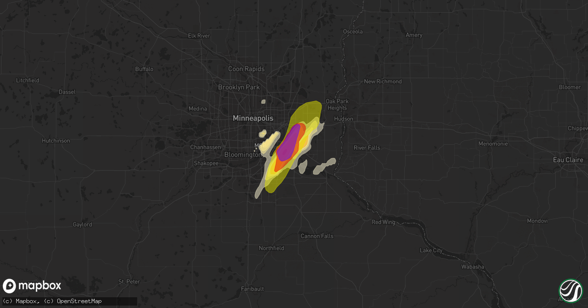 Hail map in Inver Grove Heights, MN on March 10, 2021