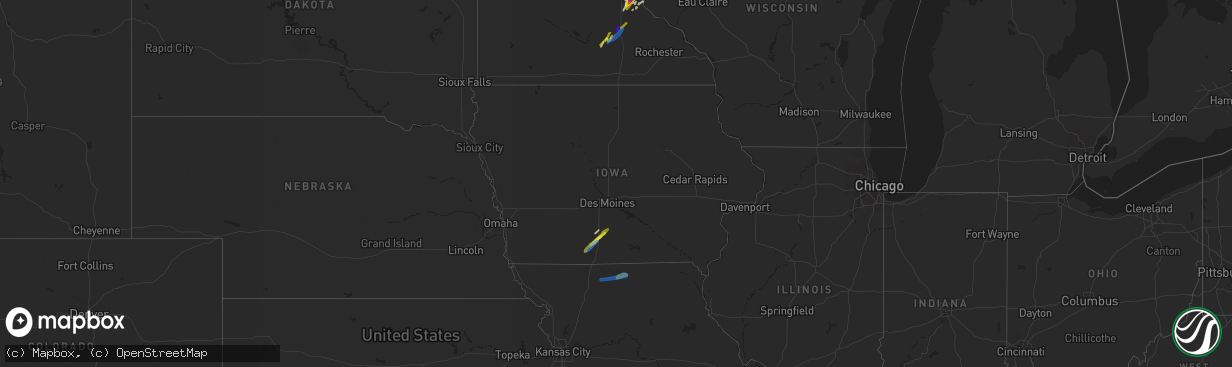 Hail map in Iowa on March 10, 2021