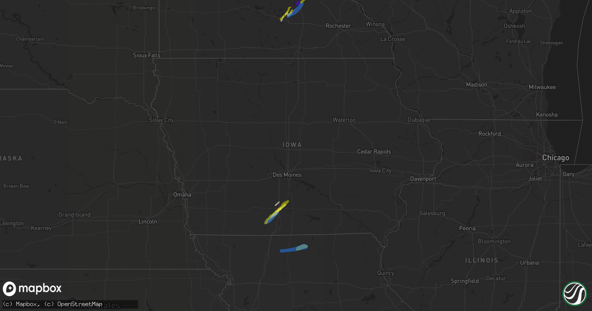 Hail map in Iowa on March 10, 2021