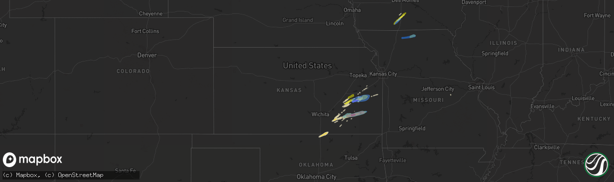 Hail map in Kansas on March 10, 2021