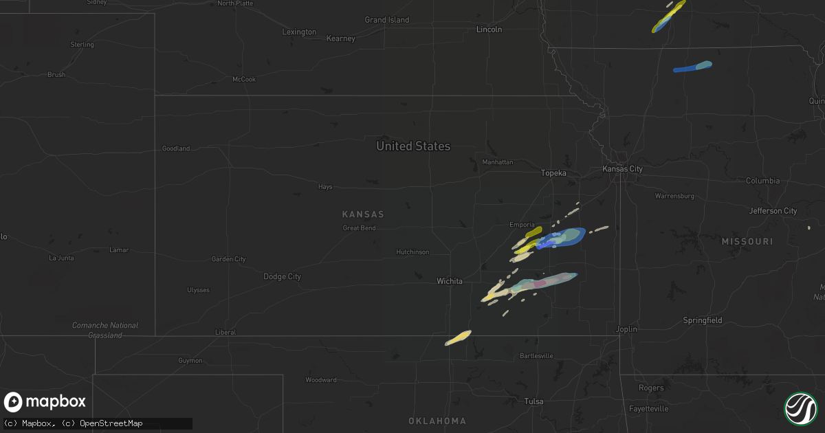 Hail map in Kansas on March 10, 2021