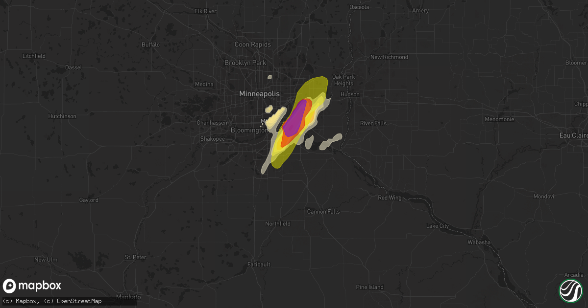 Hail map in Rosemount, MN on March 10, 2021