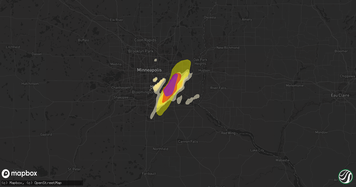 Hail map in Saint Paul Park, MN on March 10, 2021