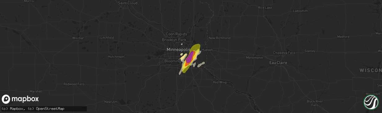 Hail map in South Saint Paul, MN on March 10, 2021