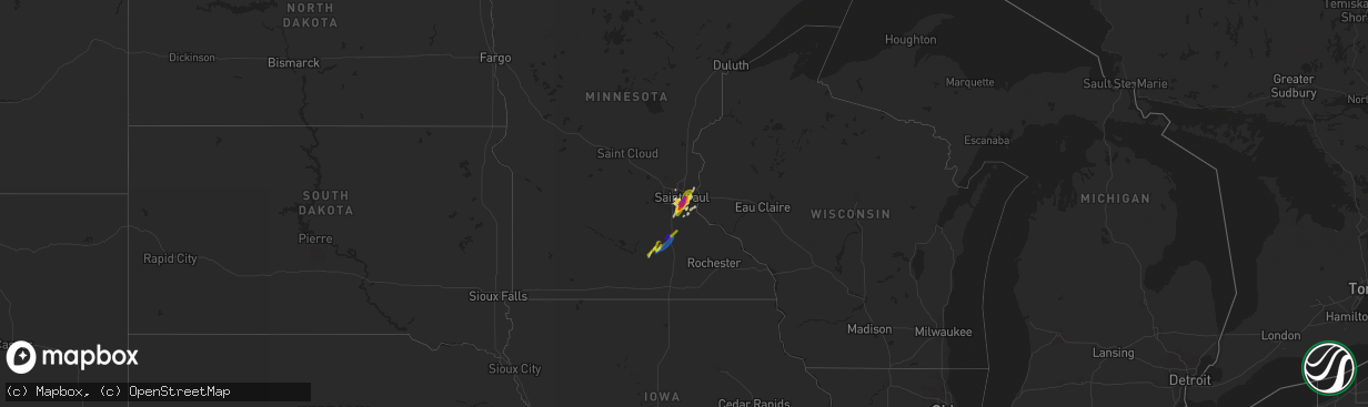 Hail map on March 10, 2021