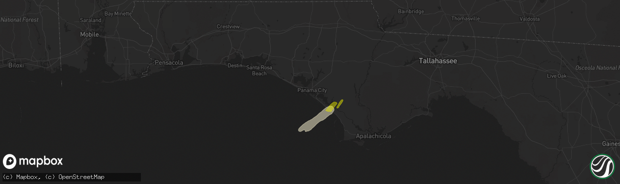 Hail map in Panama City, FL on March 10, 2022