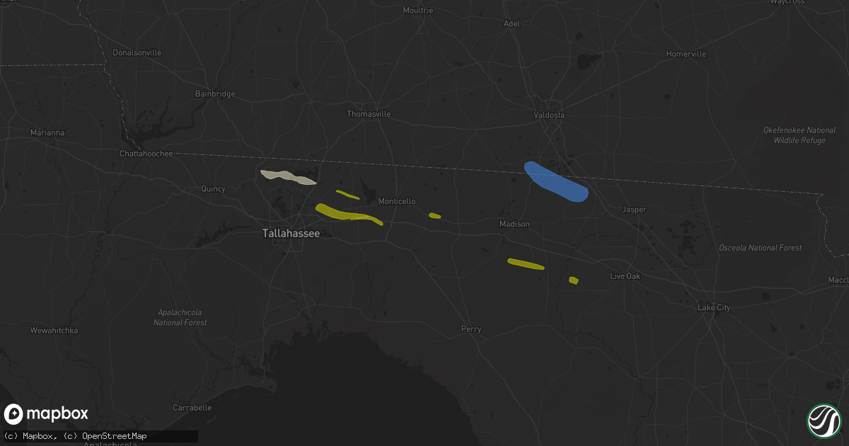 Hail map in Greenville, FL on March 10, 2023