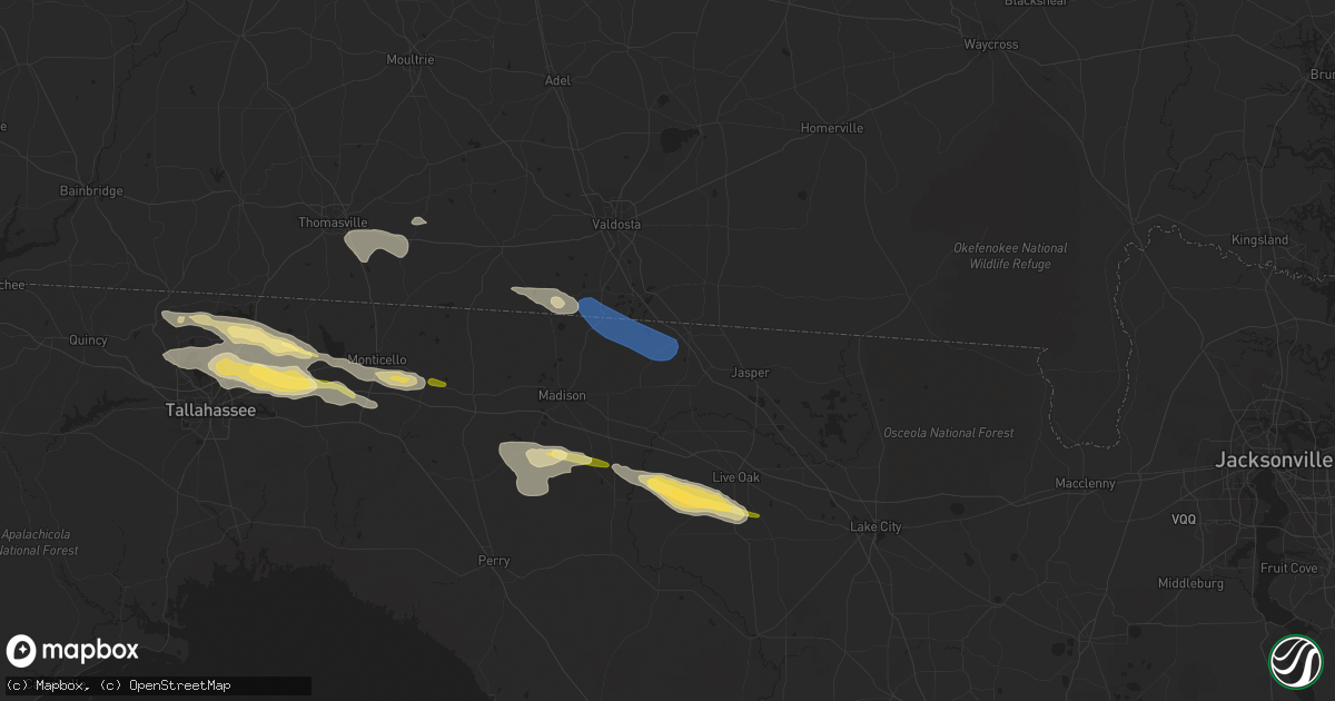 Hail map in Jennings, FL on March 10, 2023
