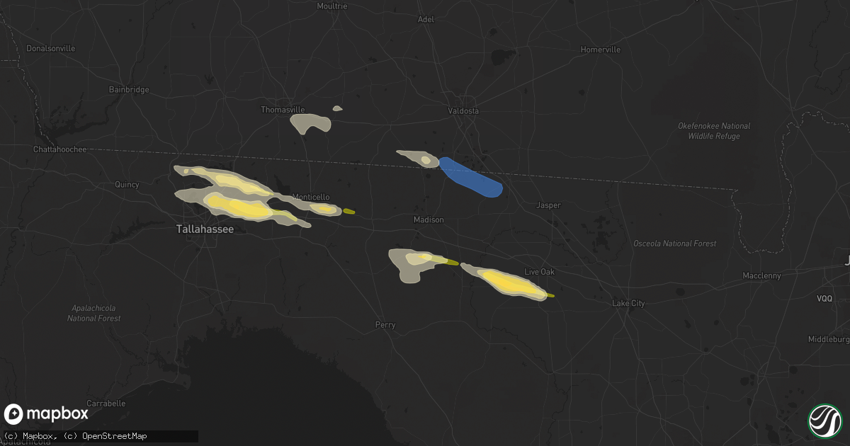 Hail map in Madison, FL on March 10, 2023