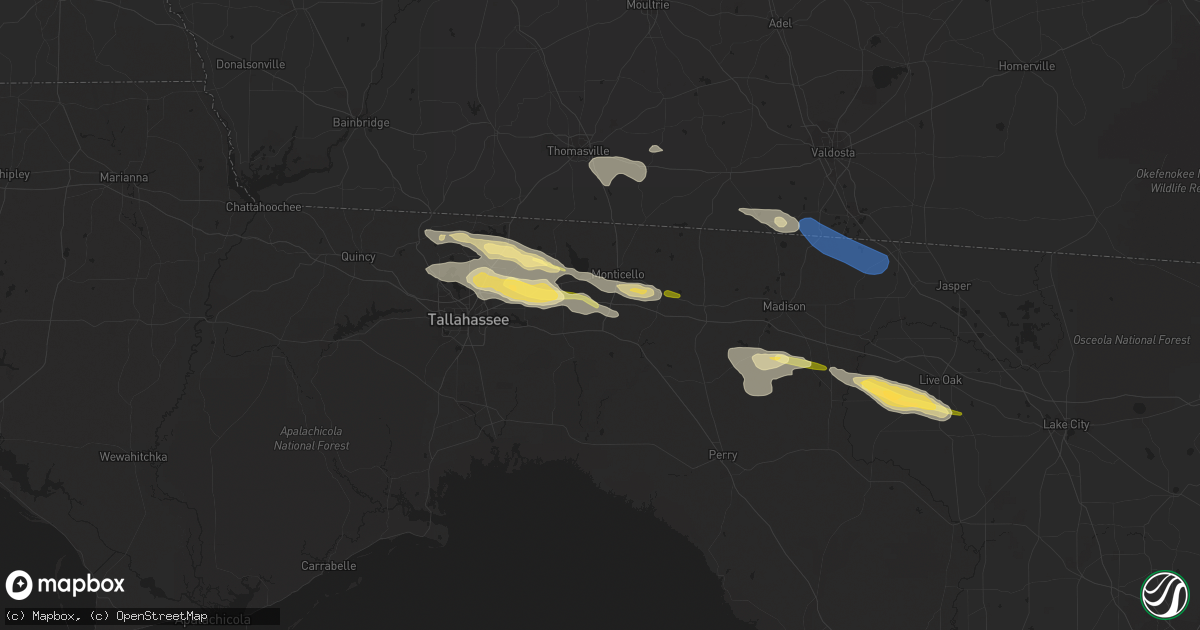 Hail map in Monticello, FL on March 10, 2023