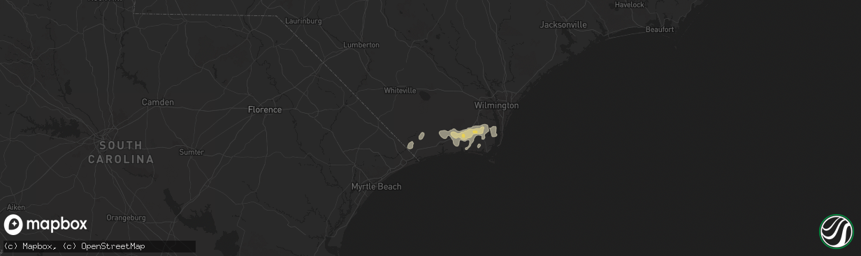 Hail map in Ash, NC on March 10, 2025