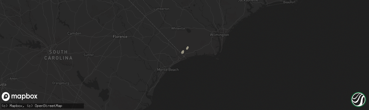 Hail map in Calabash, NC on March 10, 2025