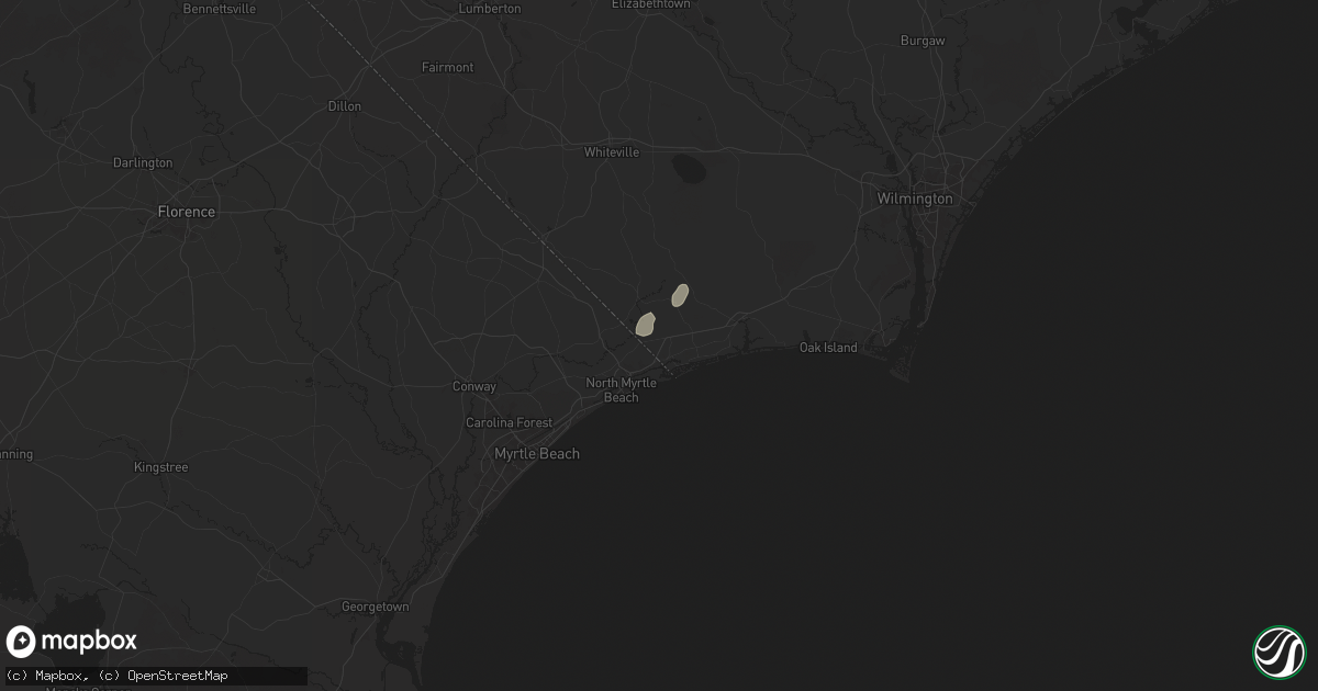 Hail map in Calabash, NC on March 10, 2025