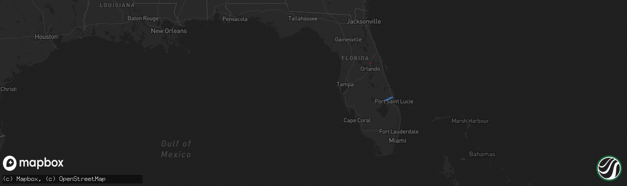 Hail map in Florida on March 10, 2025