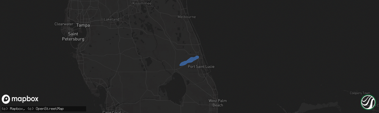 Hail map in Fort Pierce, FL on March 10, 2025