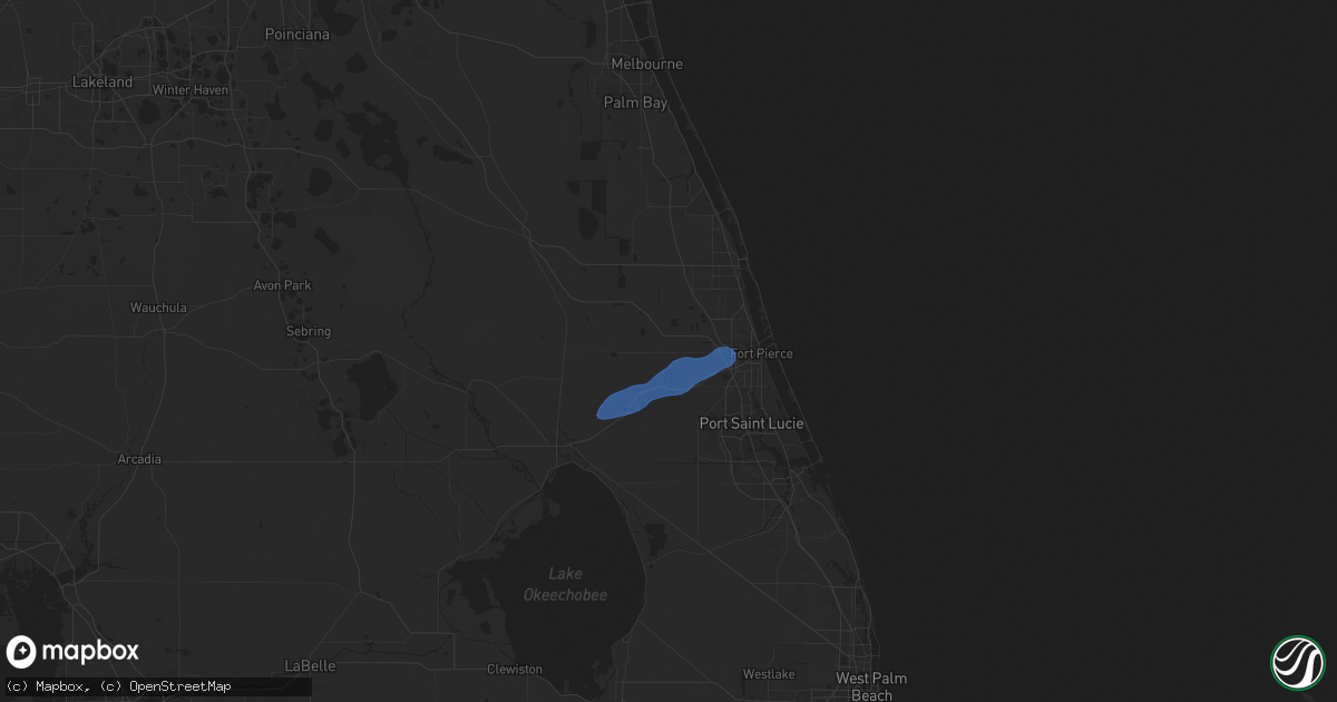 Hail map in Fort Pierce, FL on March 10, 2025