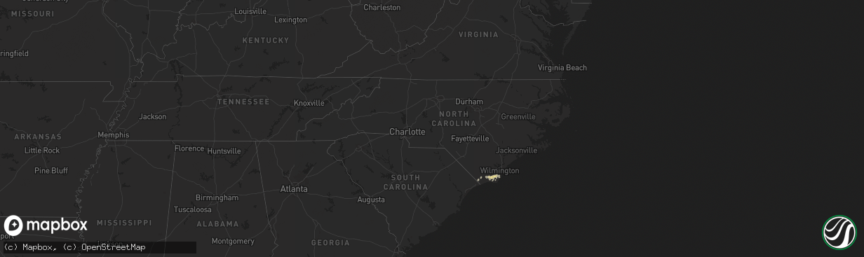 Hail map in North Carolina on March 10, 2025