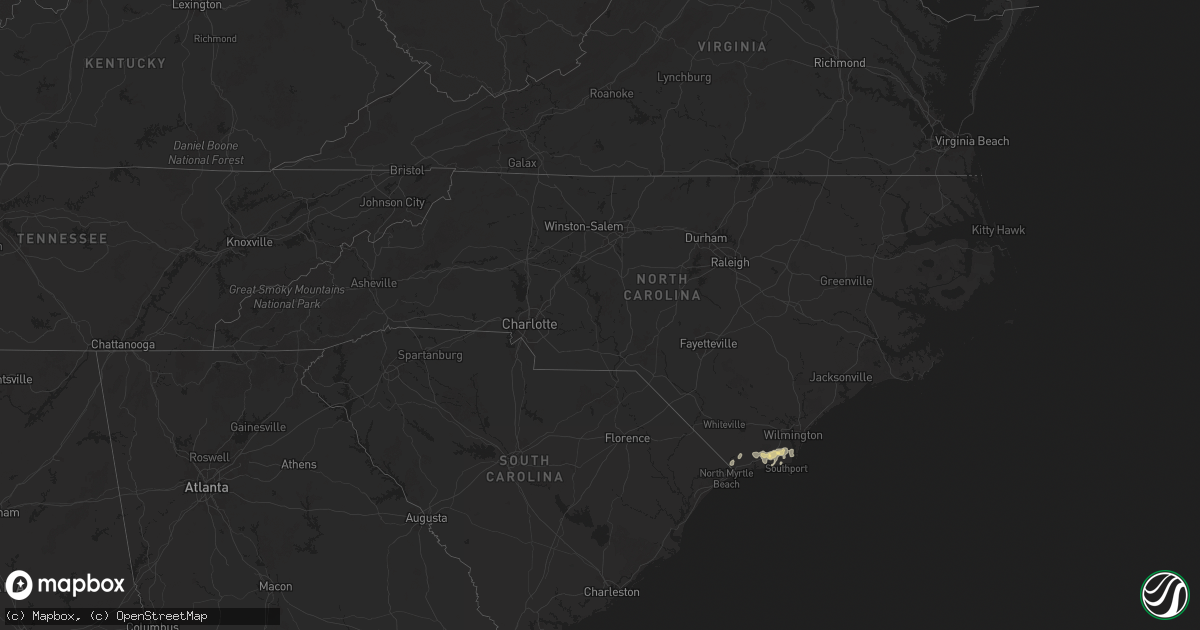 Hail map in North Carolina on March 10, 2025