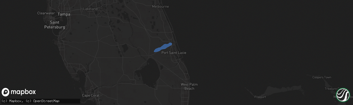 Hail map in Port Saint Lucie, FL on March 10, 2025