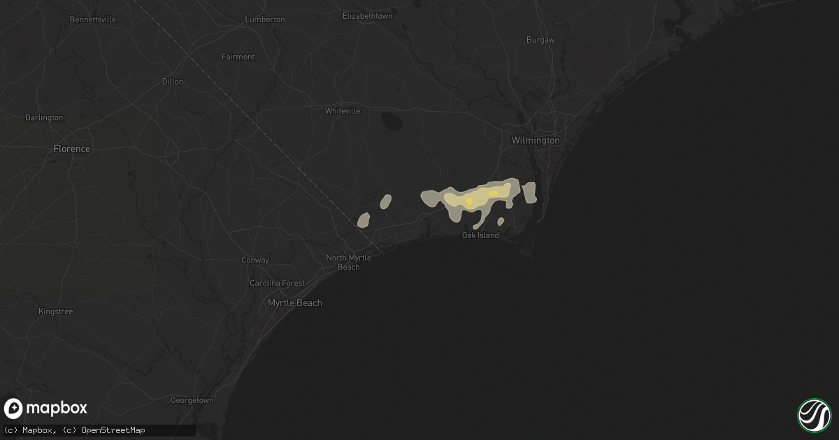 Hail map in Shallotte, NC on March 10, 2025