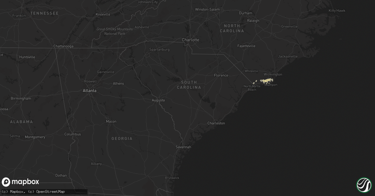 Hail map in South Carolina on March 10, 2025