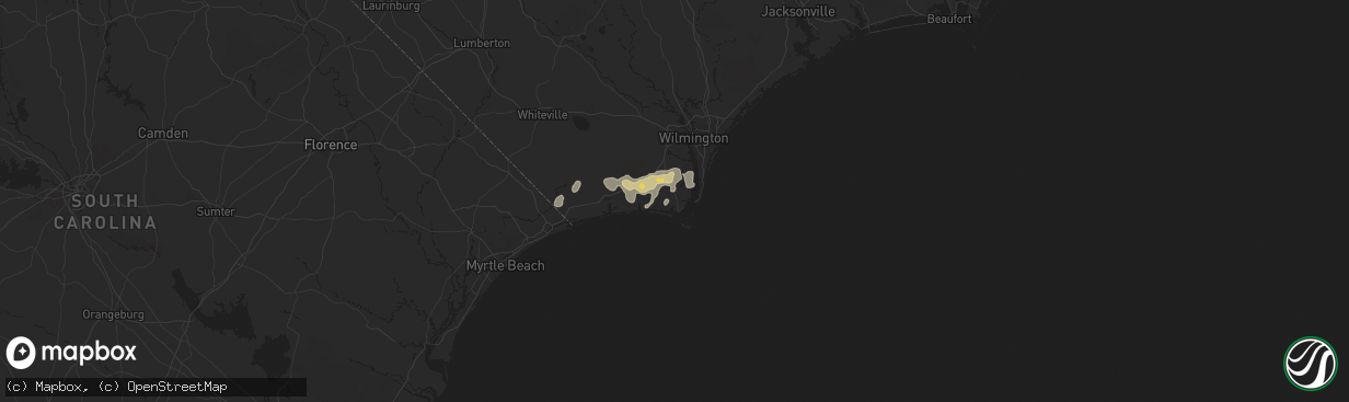 Hail map in Southport, NC on March 10, 2025