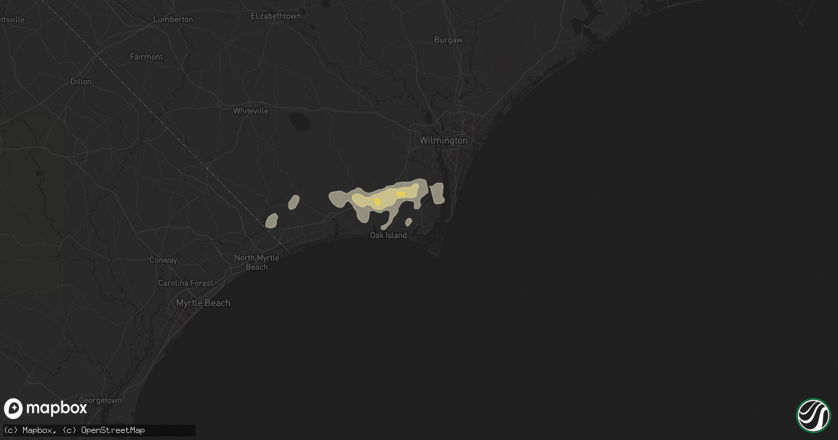 Hail map in Southport, NC on March 10, 2025