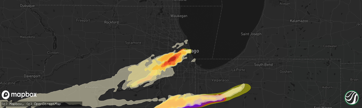 Hail map in Berwyn, IL on March 10, 2026