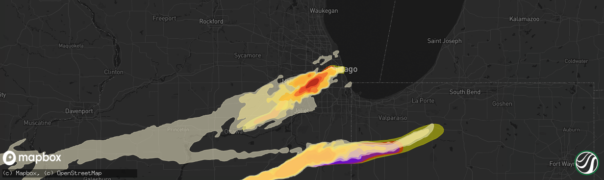 Hail map in Bolingbrook, IL on March 10, 2026