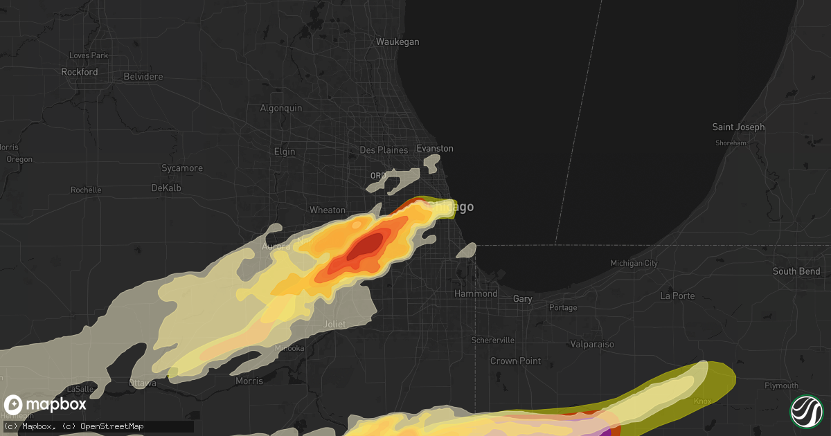 Hail map in Cicero, IL on March 10, 2026