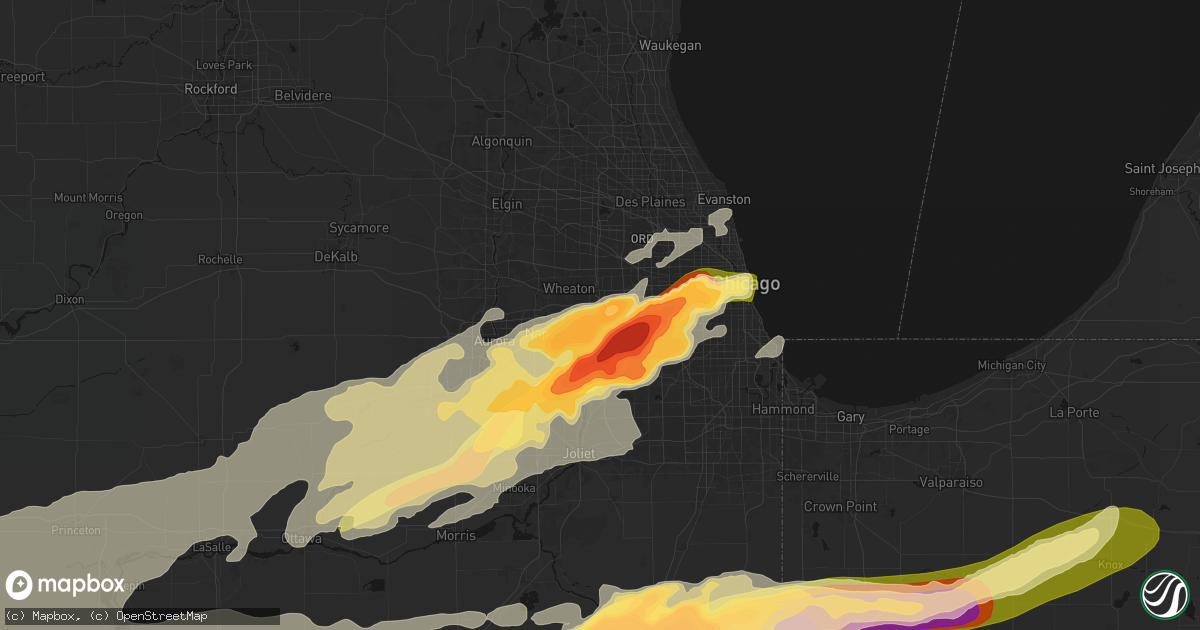 Hail map in Downers Grove, IL on March 10, 2026
