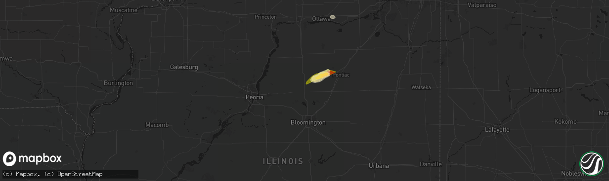 Hail map in El Paso, IL on March 10, 2026