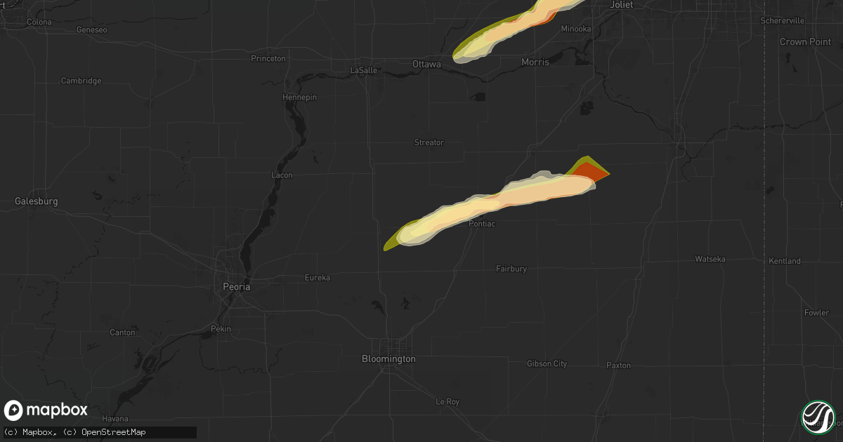 Hail map in Flanagan, IL on March 10, 2026