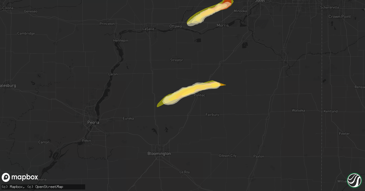 Hail map in Graymont, IL on March 10, 2026
